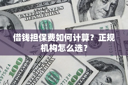 济南借钱担保费如何计算？正规机构怎么选？